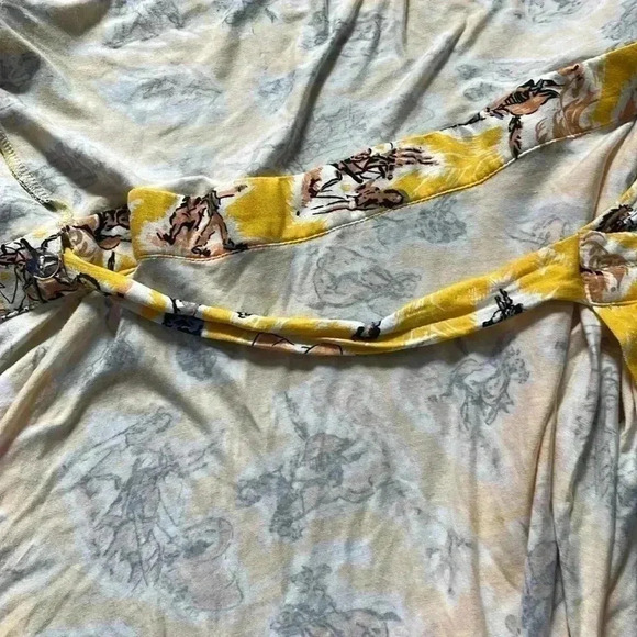 ModCloth back in the saddle bright cheerful wild west wrap dress dress medium - Picture 6 of 8